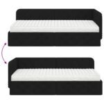 vidaXL Rohový rám postele s matracmi Čierna 90 x 200 cm látka – Obrázok 12