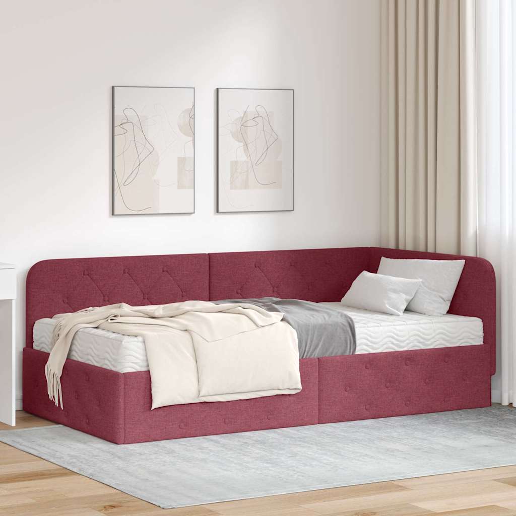 3394048_1.jpg vidaXL Rohový rám postele Víno červené 90 x 200 cm látka – Obrázok 1