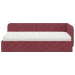 vidaXL Rohový rám postele Víno červené 90 x 200 cm látka – Obrázok 5