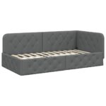 vidaXL Rohový rám postele Tmavo šedá 100 x 200 cm látka – Obrázok 6