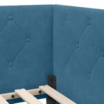 vidaXL Rohový rám postele Modrá 90 x 200 cm Zamat – Obrázok 10