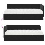 vidaXL Rohový rám postele Čierny 100 x 200 cm Zamat – Obrázok 12