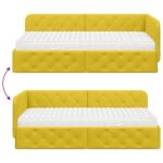 vidaXL Rohový rám postele Žltá 100 x 200 cm Zamat – Obrázok 12