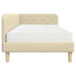 vidaXL Rohový rám postele s matracmi Krémová 100 x 200 cm látka – Obrázok 8