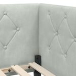 vidaXL Rohový rám postele s matracmi Svetlosivá 90 x 190 cm Zamat – Obrázok 10