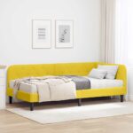 vidaXL Rohový rám postele Žltá 90 x 190 cm Zamat