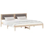 vidaXL Rám postele s čelnou doskou Sivohnedá 200 x 200 cm látka – Obrázok 3