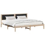 vidaXL Rám postele s čelnou doskou Čierna 200 x 200 cm látka – Obrázok 3