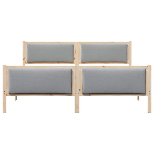 vidaXL Rám postele s čelnou doskou Svetlosivá 200 x 200 cm látka – Obrázok 5