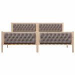 vidaXL Rám postele s čelnou doskou Sivohnedá 200 x 200 cm látka – Obrázok 5