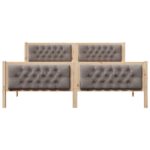 vidaXL Rám postele s čelnou doskou Sivohnedá 180 x 200 cm látka – Obrázok 5