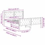 vidaXL Rám postele s čelnou doskou Čierna 150 x 200 cm látka – Obrázok 11