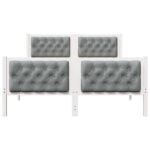 vidaXL Rám postele s čelnou doskou Svetlosivá 140 x 200 cm látka – Obrázok 5