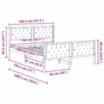 vidaXL Rám postele s čelnou doskou Svetlosivá 140 x 190 cm látka – Obrázok 11