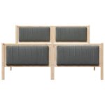 vidaXL Rám postele hnedá a tmavosivá 160 x 200 cm Borovicový masív – Obrázok 5