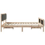 vidaXL Rám postele hnedá a tmavosivá 160 x 200 cm Borovicový masív – Obrázok 6