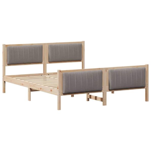 vidaXL Rám postele Hnedá a taupe 160 x 200 cm Borovicový masív – Obrázok 2