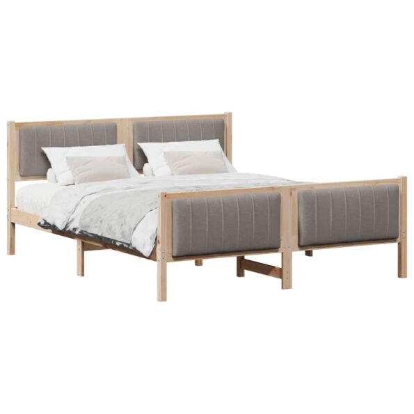 vidaXL Rám postele Hnedá a taupe 160 x 200 cm Borovicový masív – Obrázok 3