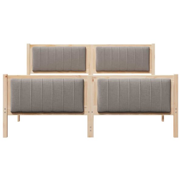vidaXL Rám postele Hnedá a taupe 160 x 200 cm Borovicový masív – Obrázok 5