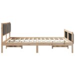 vidaXL Rám postele Hnedá a taupe 160 x 200 cm Borovicový masív – Obrázok 6