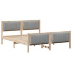 vidaXL Rám postele Hnedá a svetlo šedá 150 x 200 cm Borovicový masív – Obrázok 2