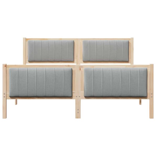 vidaXL Rám postele Hnedá a svetlo šedá 150 x 200 cm Borovicový masív – Obrázok 5