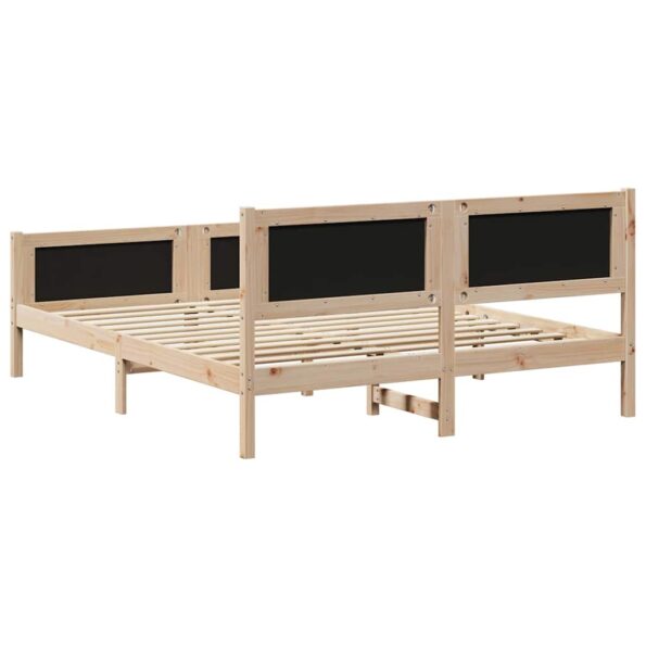 vidaXL Rám postele Hnedá a svetlo šedá 150 x 200 cm Borovicový masív – Obrázok 7