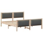 vidaXL Rám postele hnedá a tmavosivá 150 x 200 cm Borovicový masív – Obrázok 2