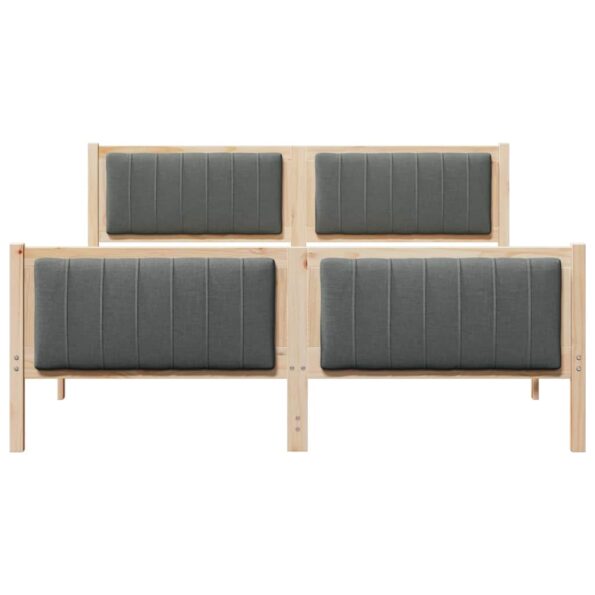 vidaXL Rám postele hnedá a tmavosivá 150 x 200 cm Borovicový masív – Obrázok 5