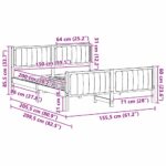 vidaXL Rám postele Hnedá a čierna 150 x 200 cm Borovicový masív – Obrázok 11