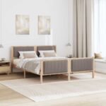 vidaXL Rám postele Hnedá a taupe 150 x 200 cm Borovicový masív – Obrázok 4