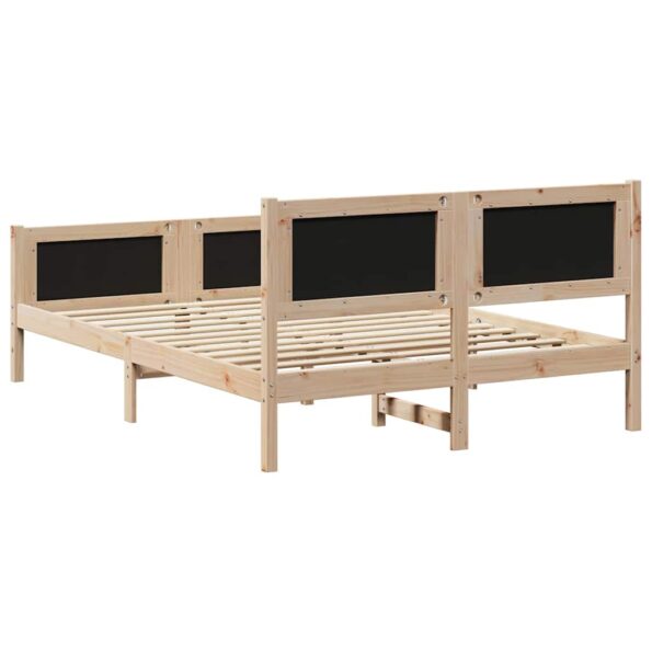 vidaXL Rám postele Hnedá a čierna 140 x 200 cm Borovicový masív – Obrázok 7
