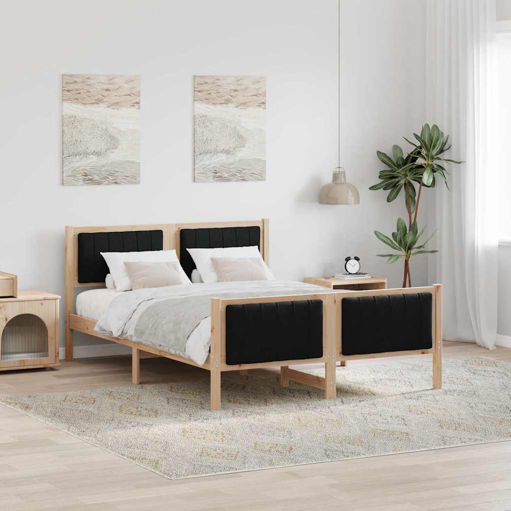 3394325_1.jpg vidaXL Rám postele Hnedá a čierna 140 x 190 cm Borovicový masív – Obrázok 1