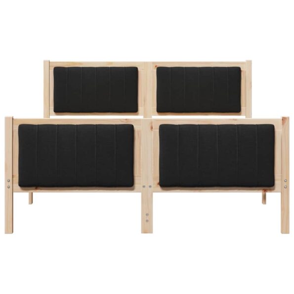 vidaXL Rám postele Hnedá a čierna 140 x 190 cm Borovicový masív – Obrázok 5