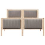 vidaXL Rám postele Hnedá a taupe 140 x 190 cm Borovicový masív – Obrázok 5