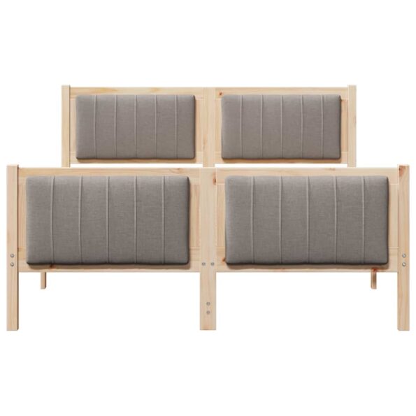 vidaXL Rám postele Hnedá a taupe 140 x 190 cm Borovicový masív – Obrázok 5