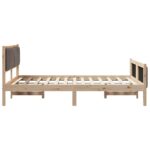 vidaXL Rám postele Hnedá a taupe 140 x 190 cm Borovicový masív – Obrázok 6