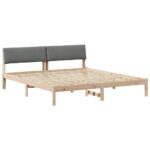 vidaXL Rám postele hnedá a tmavosivá 180 x 200 cm Borovicový masív – Obrázok 2