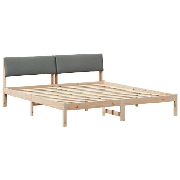 vidaXL Rám postele hnedá a tmavosivá 180 x 200 cm Borovicový masív – Obrázok 2