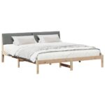 vidaXL Rám postele hnedá a tmavosivá 180 x 200 cm Borovicový masív – Obrázok 3