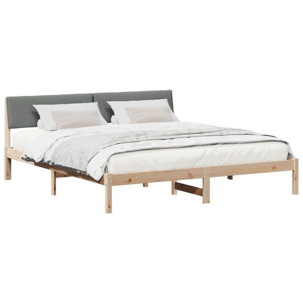 vidaXL Rám postele hnedá a tmavosivá 180 x 200 cm Borovicový masív – Obrázok 3