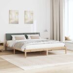 vidaXL Rám postele hnedá a tmavosivá 180 x 200 cm Borovicový masív – Obrázok 4