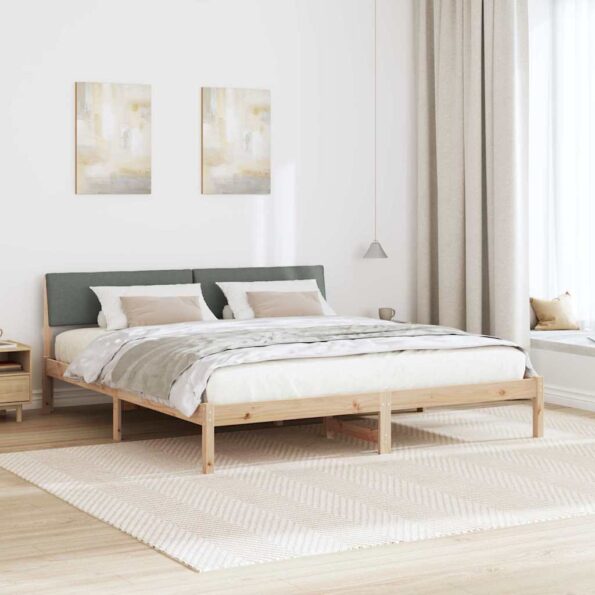 vidaXL Rám postele hnedá a tmavosivá 180 x 200 cm Borovicový masív – Obrázok 4