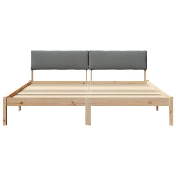 vidaXL Rám postele hnedá a tmavosivá 180 x 200 cm Borovicový masív – Obrázok 5