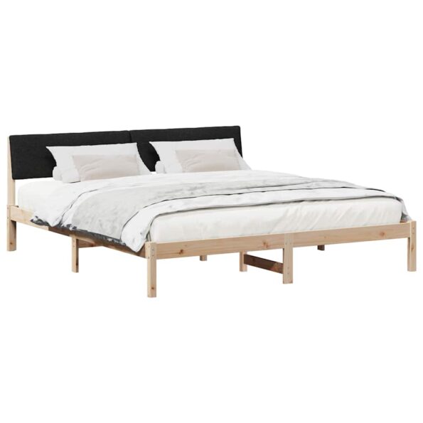 vidaXL Rám postele Hnedá a čierna 180 x 200 cm Borovicový masív – Obrázok 3