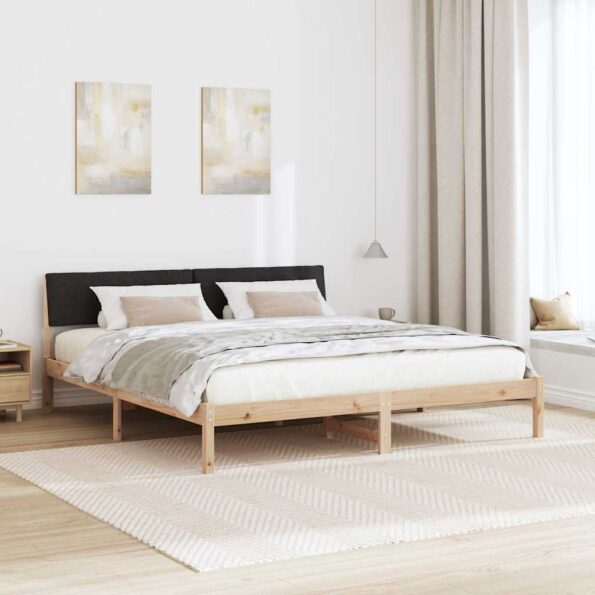 vidaXL Rám postele Hnedá a čierna 180 x 200 cm Borovicový masív – Obrázok 4