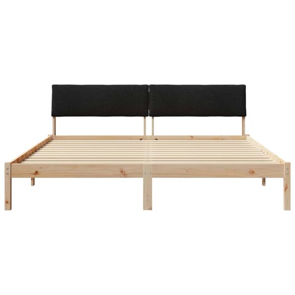vidaXL Rám postele Hnedá a čierna 180 x 200 cm Borovicový masív – Obrázok 5