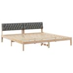 vidaXL Rám postele hnedá a tmavosivá 200 x 200 cm Borovicový masív – Obrázok 2
