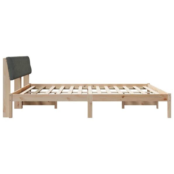 vidaXL Rám postele hnedá a tmavosivá 200 x 200 cm Borovicový masív – Obrázok 6