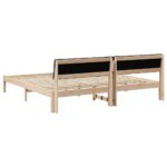 vidaXL Rám postele hnedá a tmavosivá 200 x 200 cm Borovicový masív – Obrázok 7